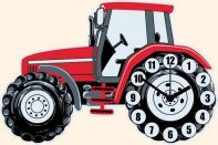 Red Tractor Clock